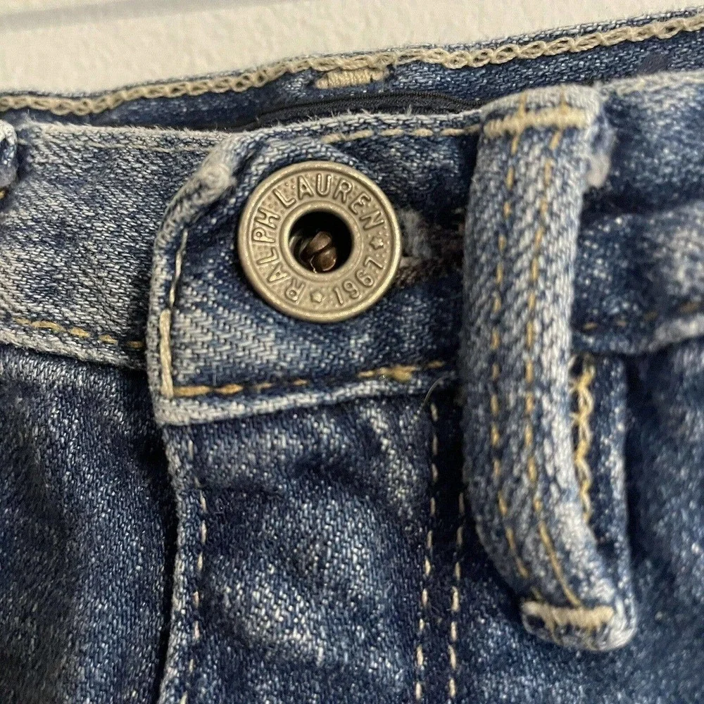 Ralph Lauren Sport Womens Size 2 Denim Mini Skirt Blue Pockets Designer … - Picture 3 of 7
